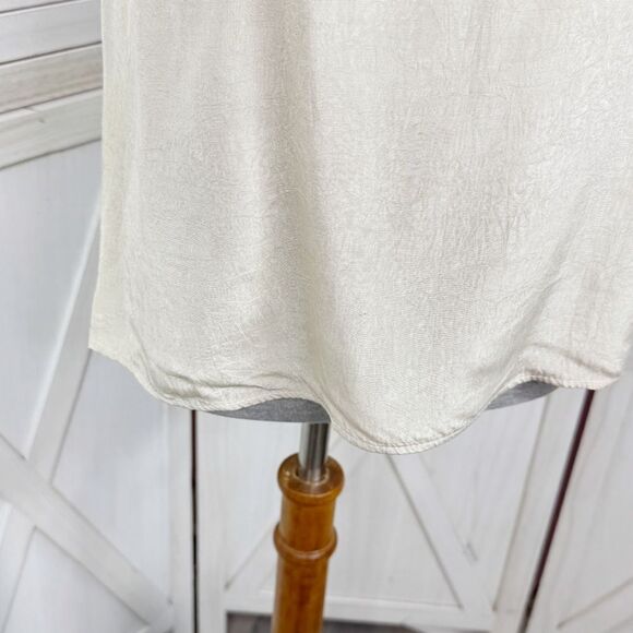 Jon Wesley Y2K Lace Trim Camisole Top Ivory White Small Rosette Pearls - Picture 6 of 11